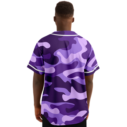 Camo Baseball Jersey | Purple, Blue & Mauve Camouflage