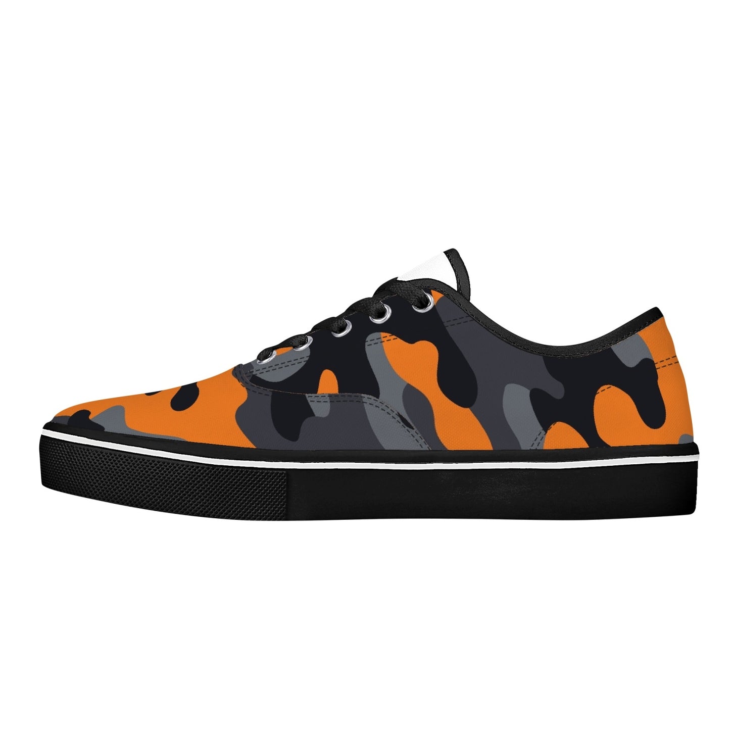 Camo Skate Shoes | Orange, Black, and Gray Camouflage