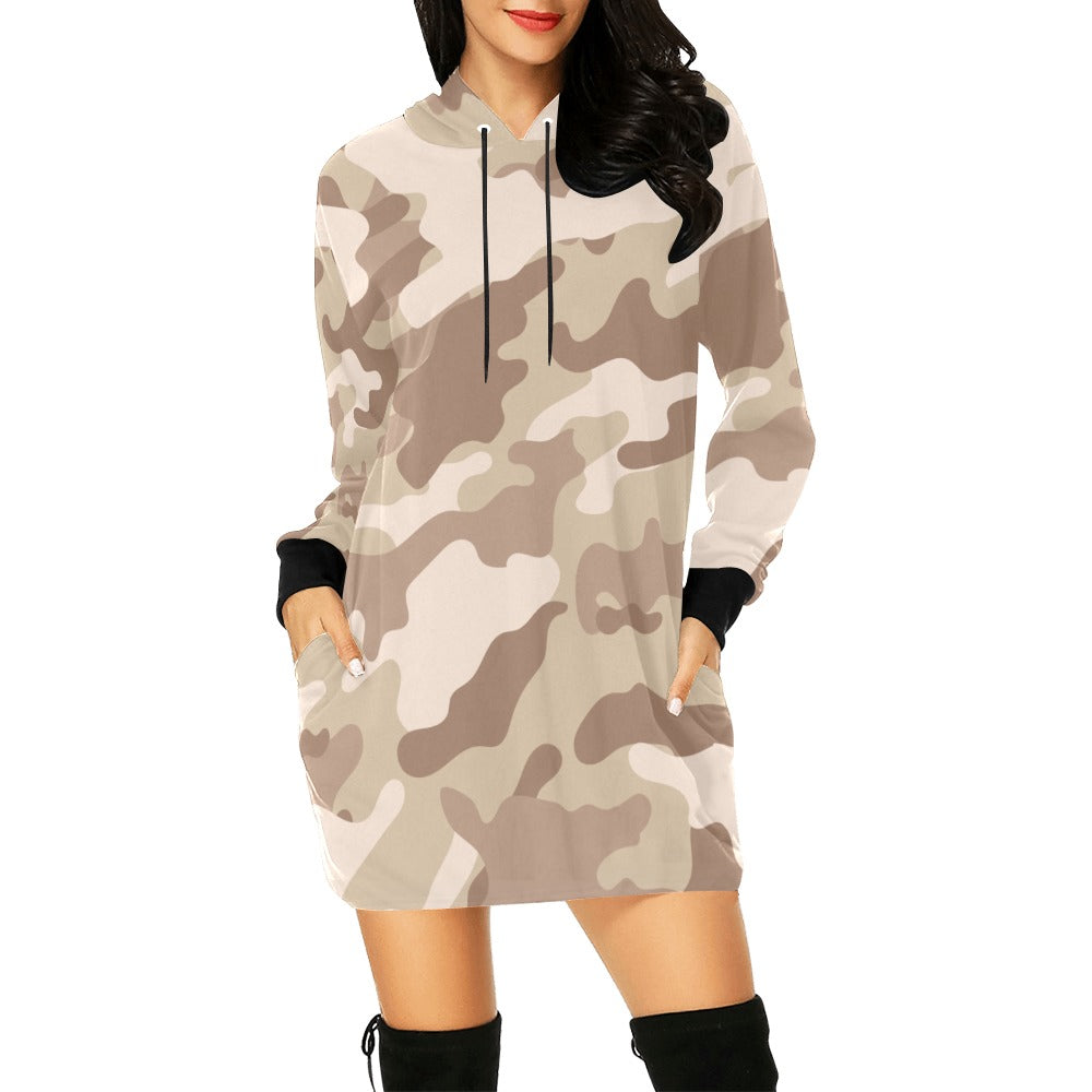 Camo Hoodie Dress | Desert Brown Camouflage