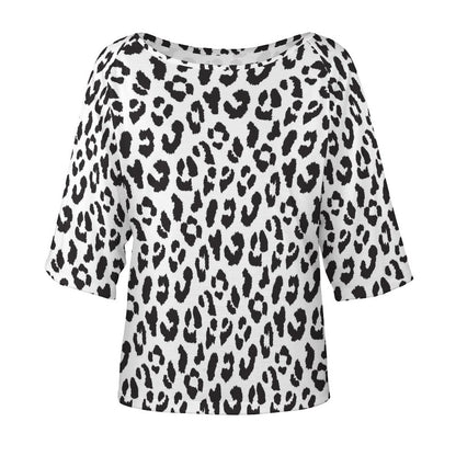 Off The Shoulder Top | Black and White Leopard Print