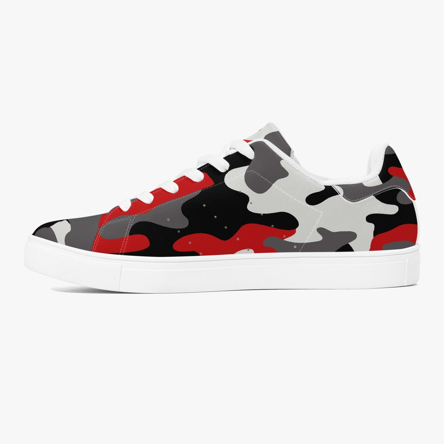 Camo Sneakers | Classic Low-Top | Red, Black, & White