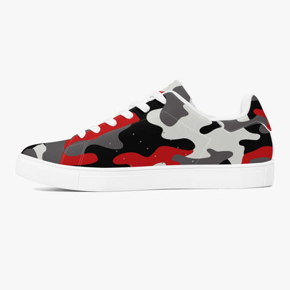 Camo Sneakers | Classic Low-Top | Red, Black, & White