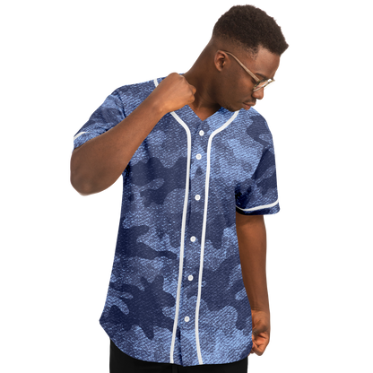 Camo Baseball Jersey | Denim Blue Camouflage