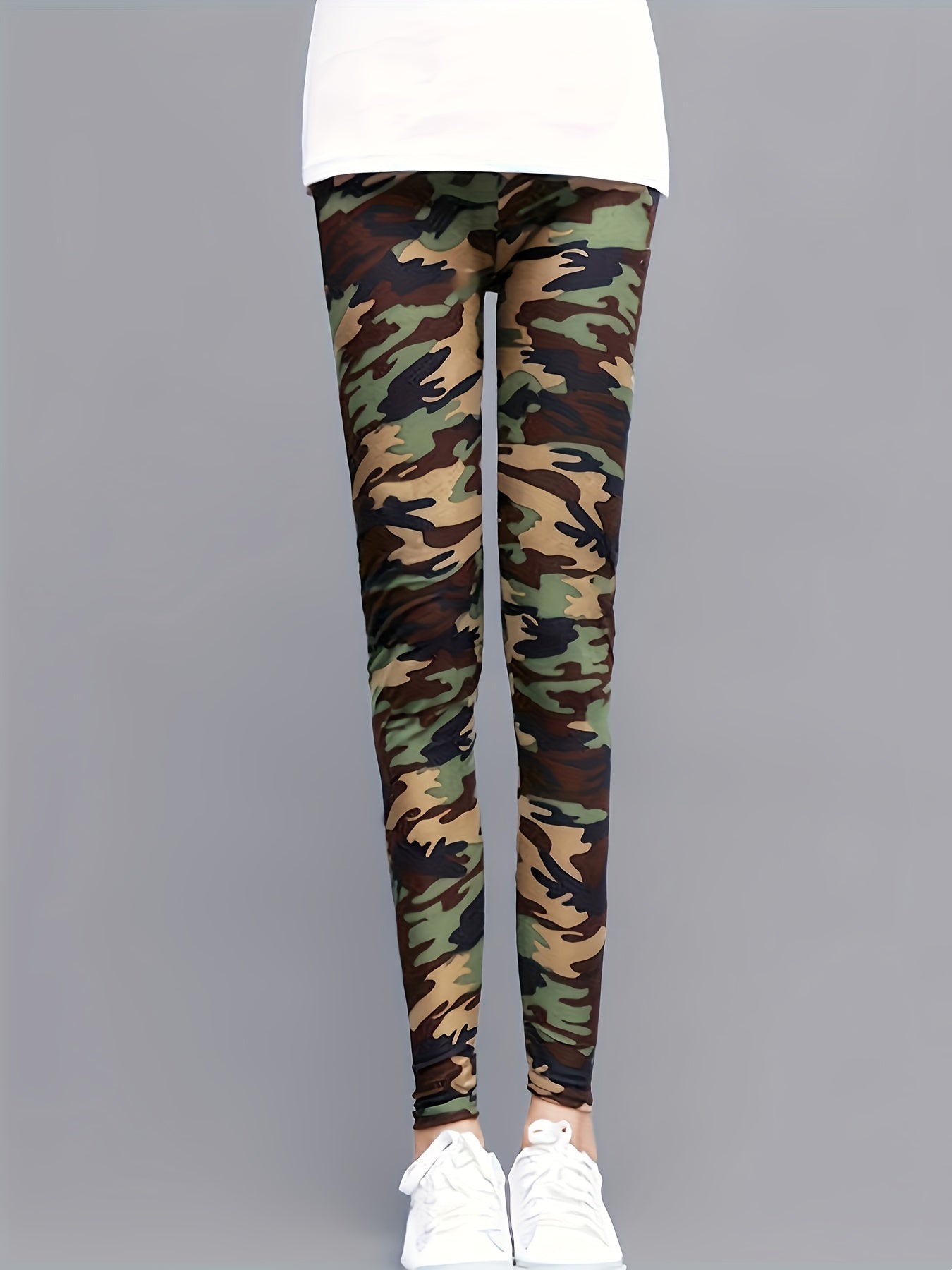 Leggings con estampado de camuflaje | Pantalones ajustados elásticos informales para uso diario