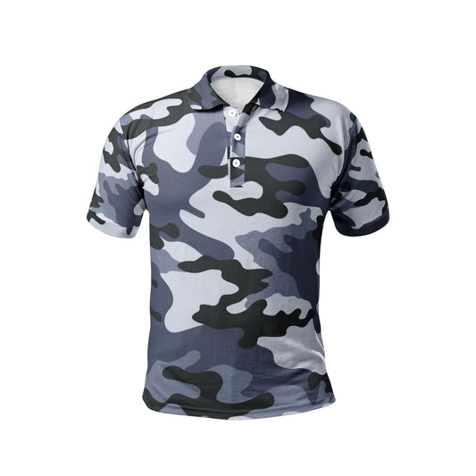 Camo Golf Shirt | Light Blue Camouflage