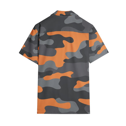 Cotton Camo Shirt For Men | Orange, Black & Gray Short-Sleeve