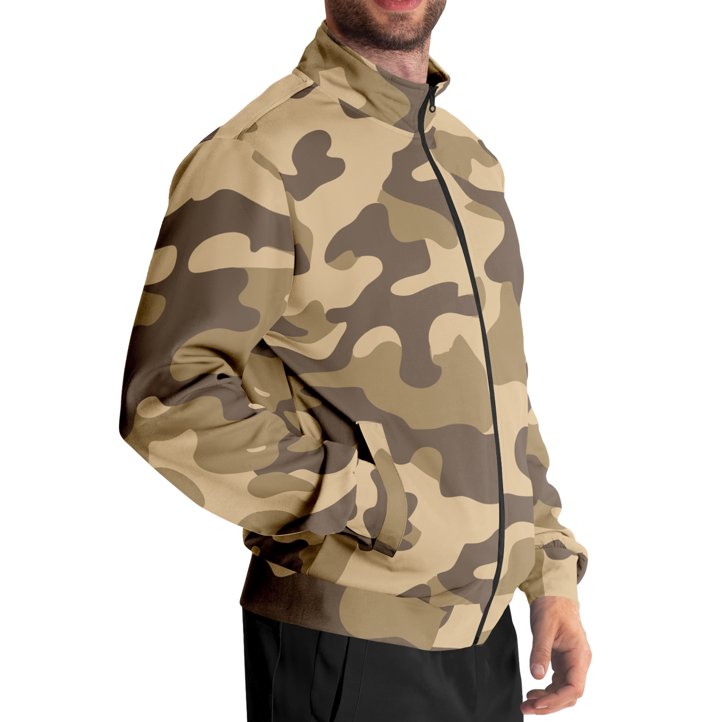 Camo Track Jacket | Khaki Camouflage