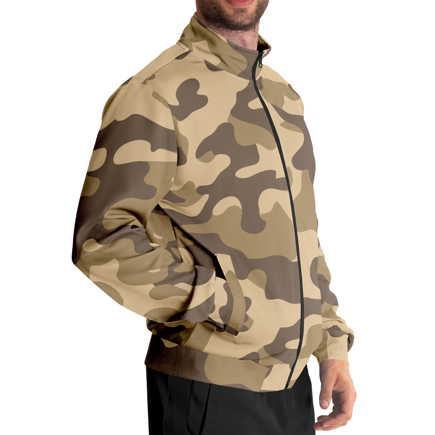 Camo Track Jacket | Khaki Camouflage