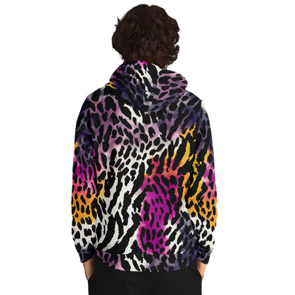 Leopard Hoodie | Bauhaus Magenta & White