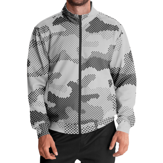 Camo Track Jacket | Black & White Digital Camouflage