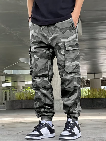 Men's Camo Cargo Pants | Street Style Drawstring Waist