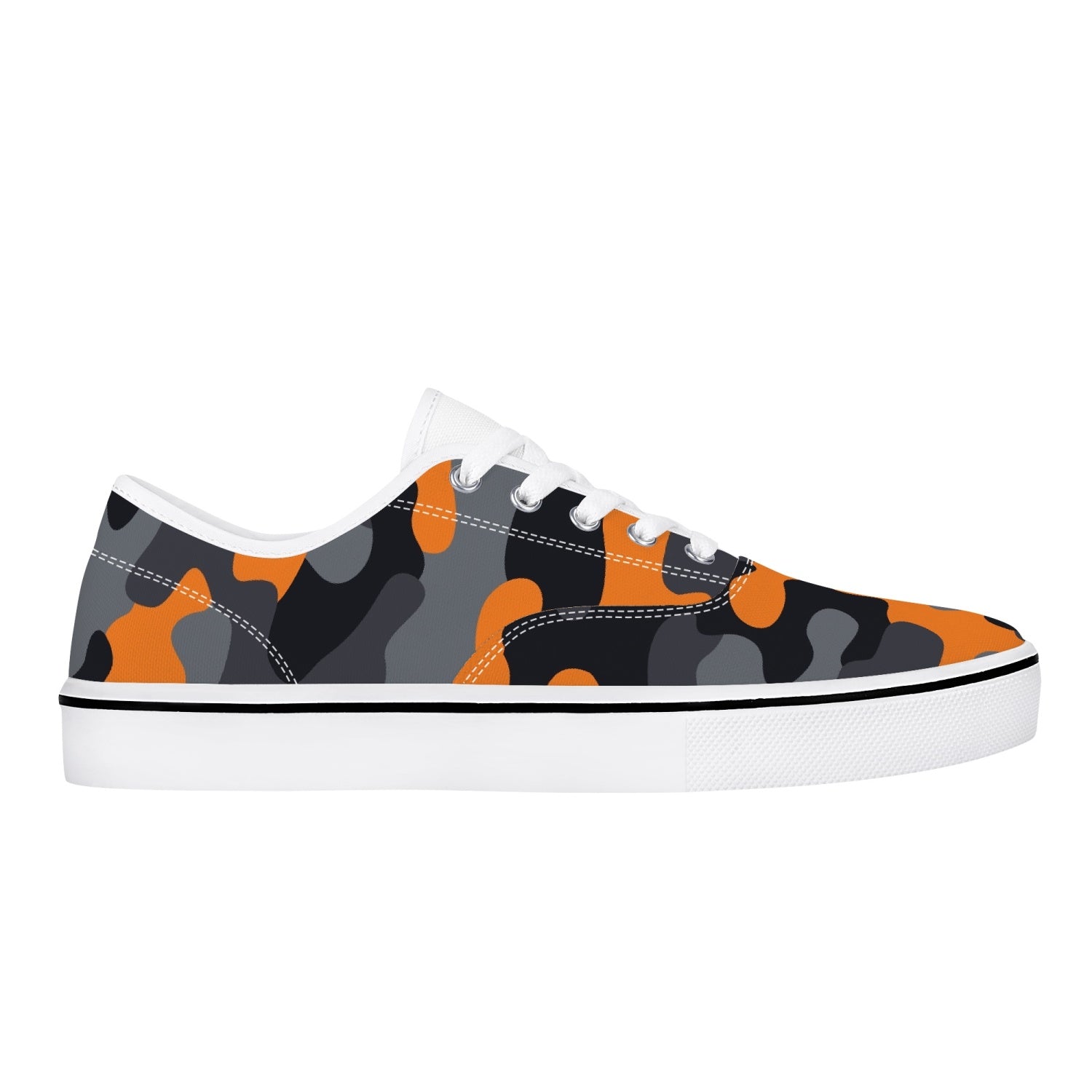 Camo Skate Shoes | Orange, Black, and Gray Camouflage