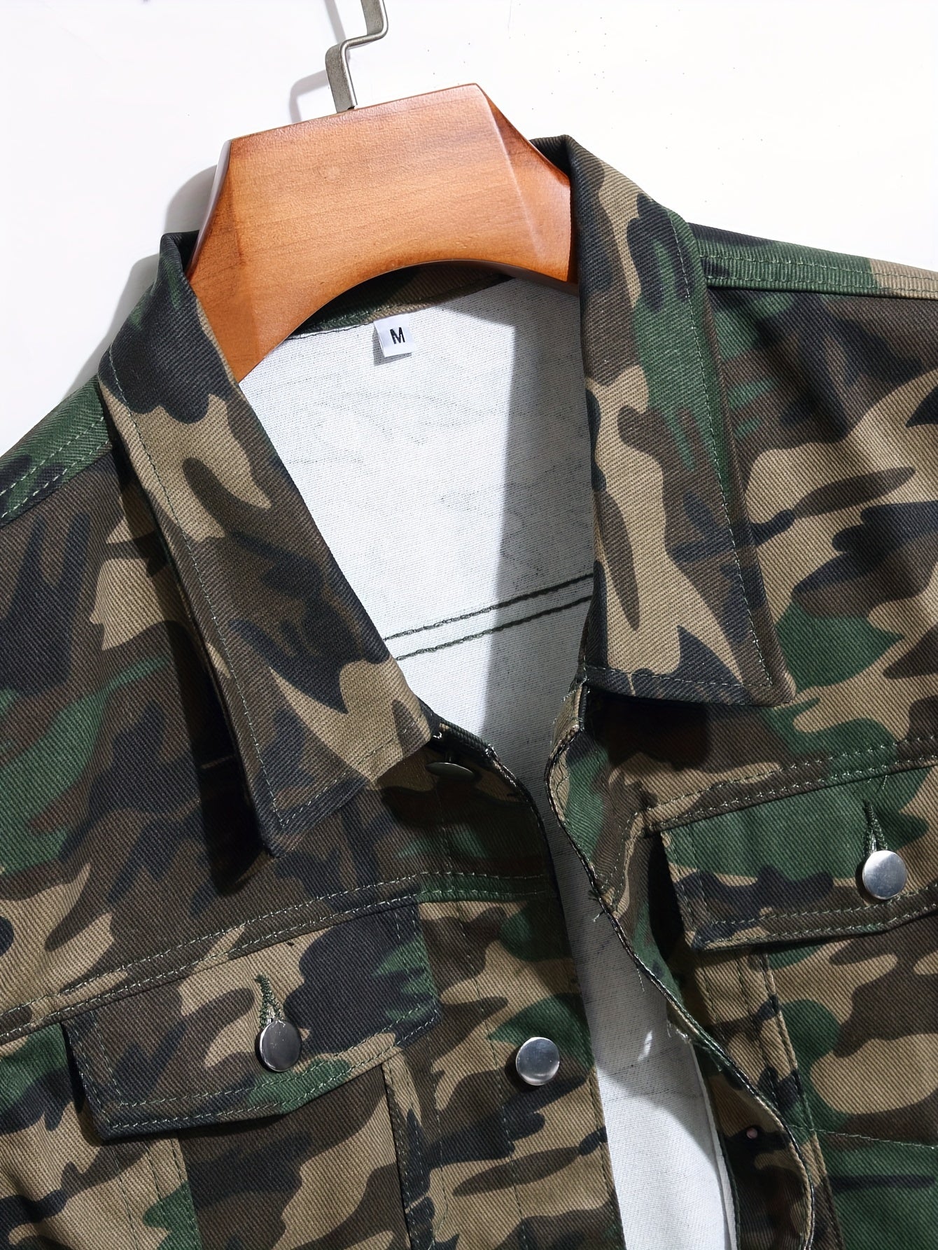 Men's Camouflage Denim Jacket | Lightweight Mixed Color