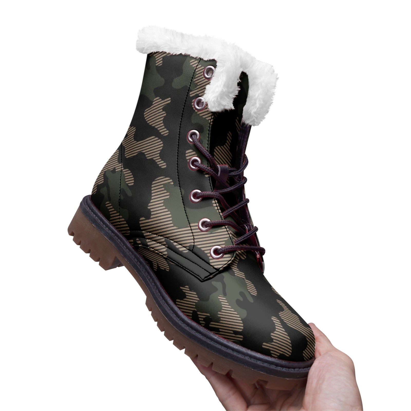 Snow Camo Boots | Military Green Camouflage