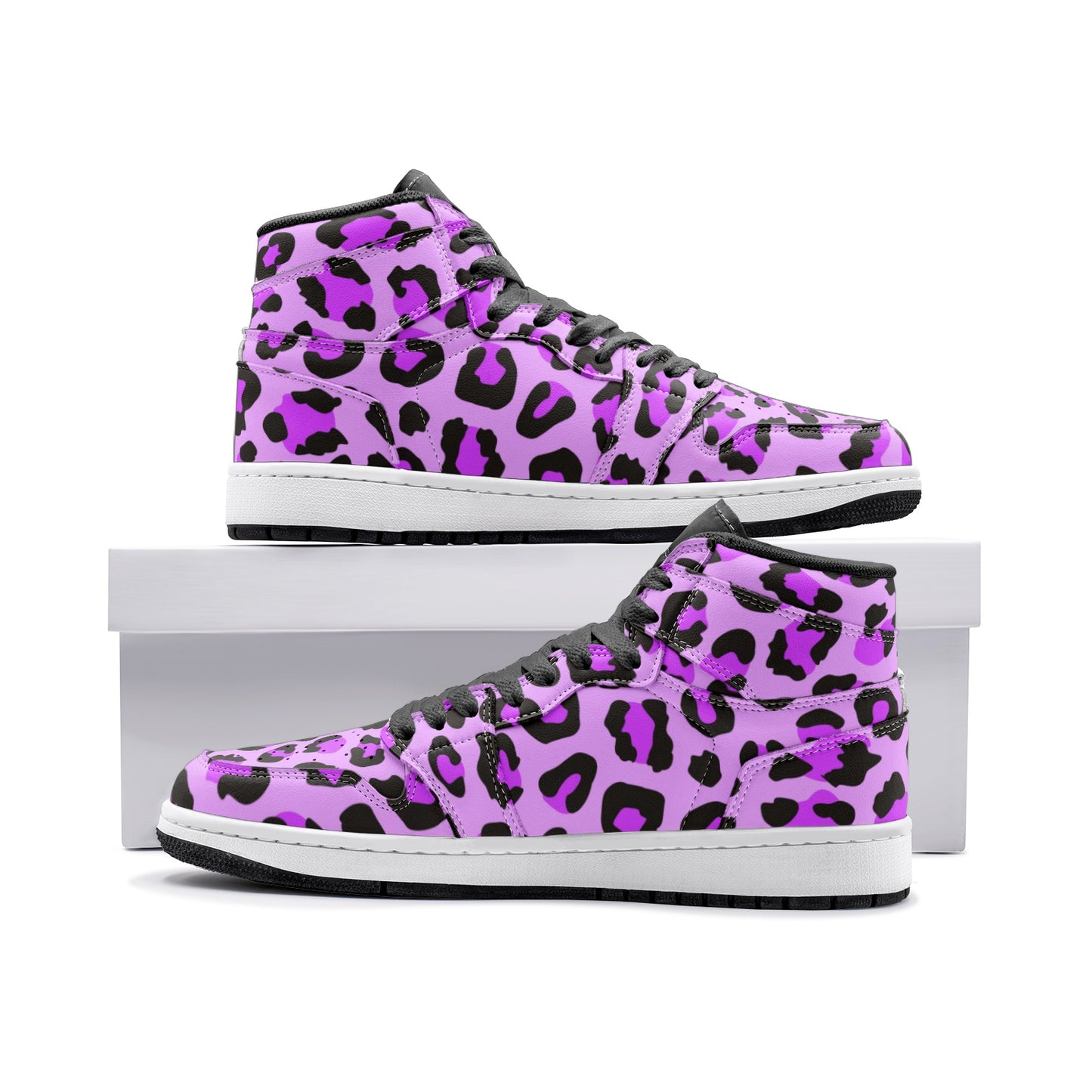 Leopard Sneakers AJ1 | High-top | Purple, Blue & Black