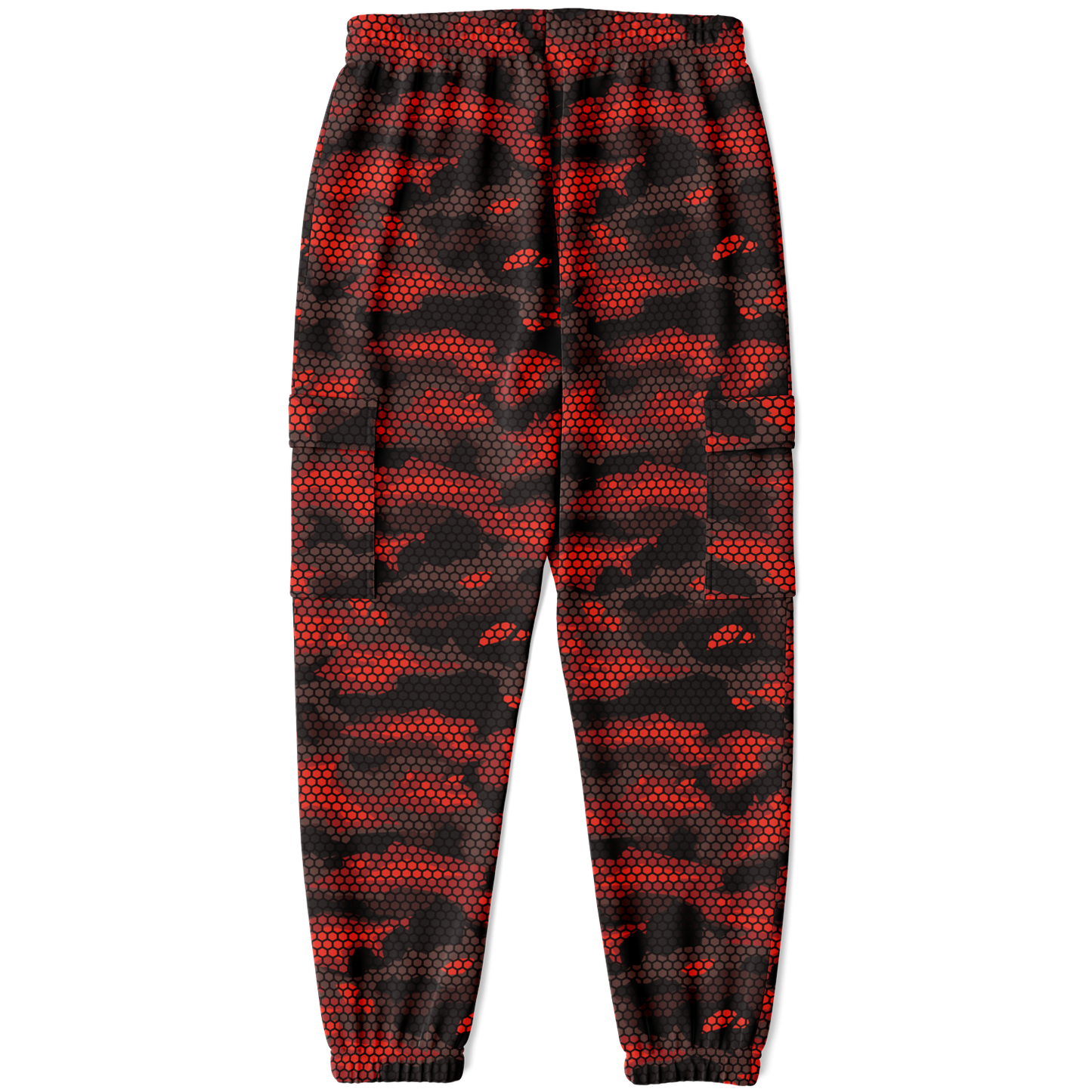 Red Camo Cargo Pants | Geometric Hive | Unisex