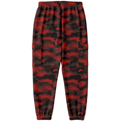 Red Camo Cargo Pants | Geometric Hive | Unisex