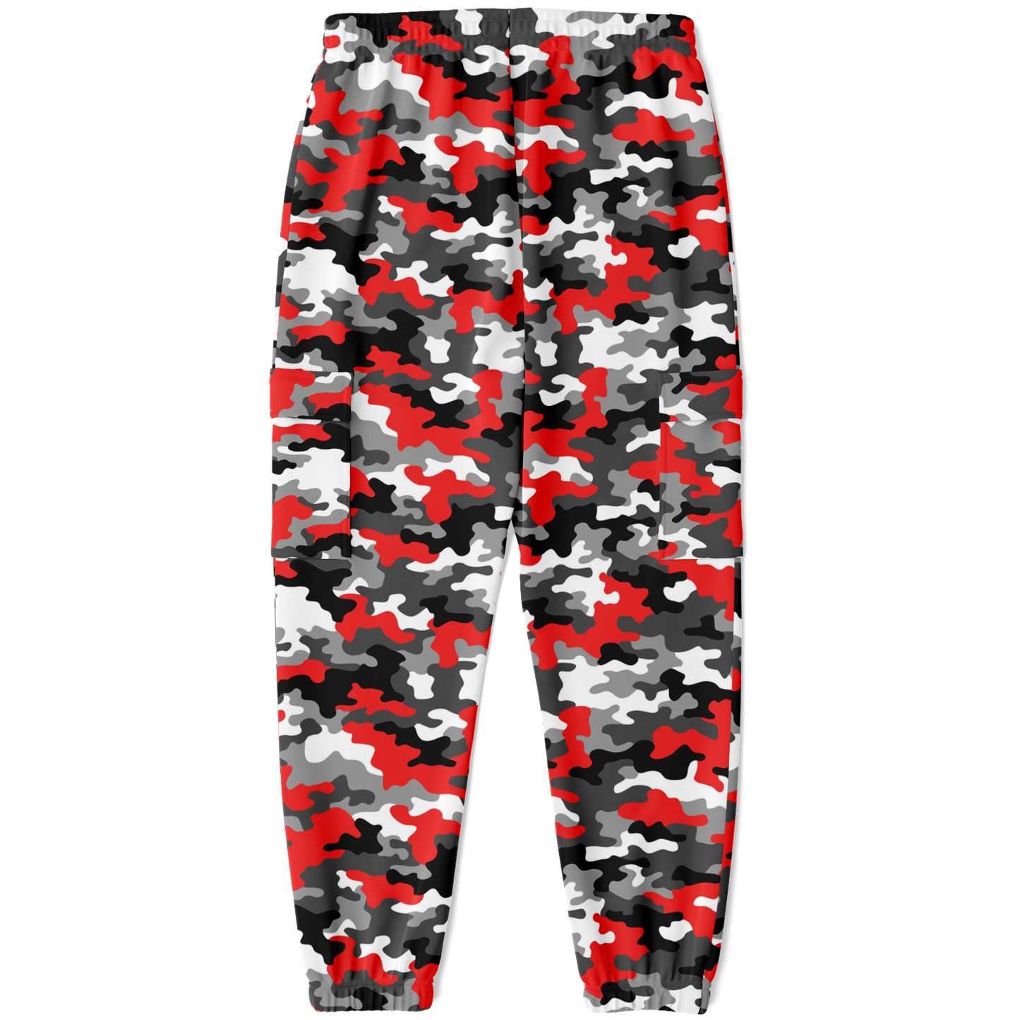 Red Camo Cargo Pants | Mixed Gray, Black, and White | Unisex