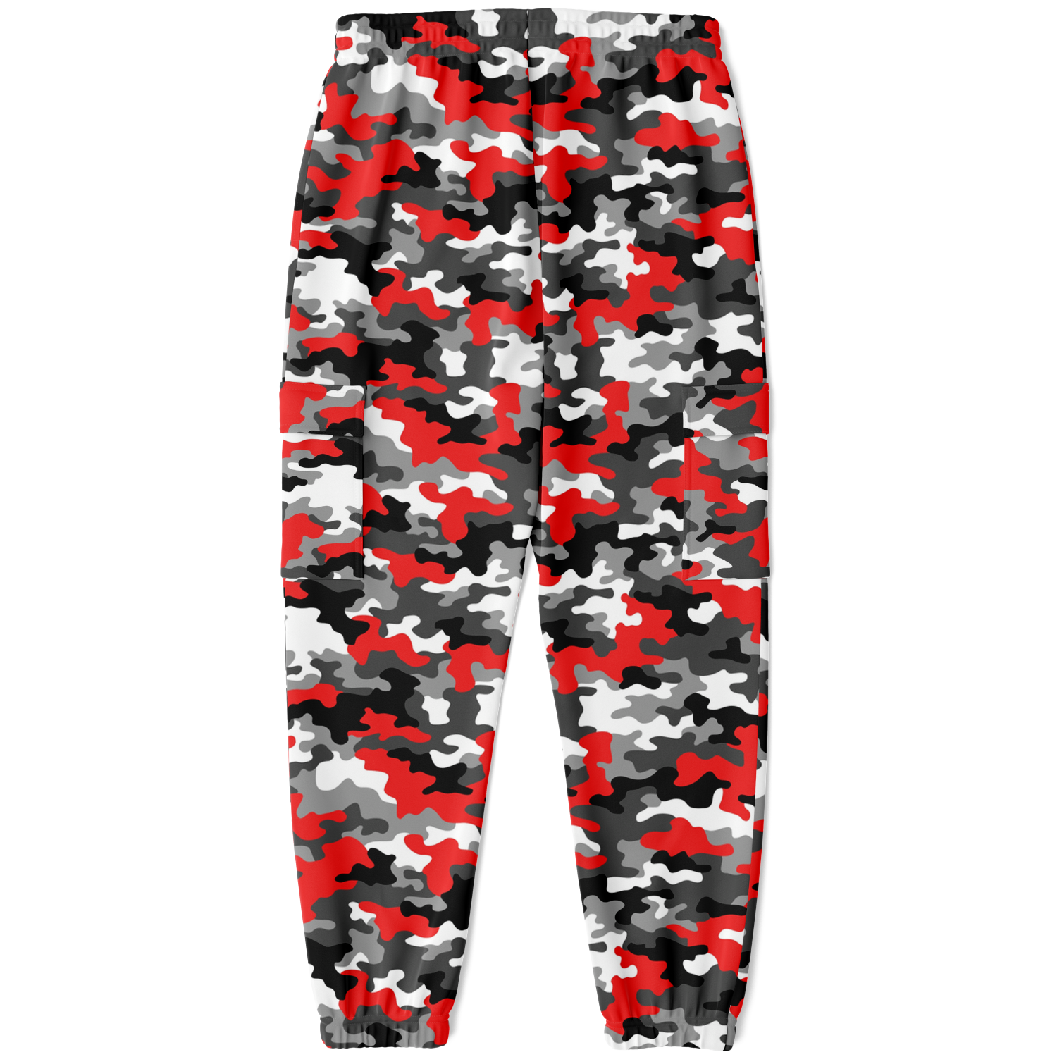 Red Camo Cargo Pants | Mixed Gray, Black, and White | Unisex