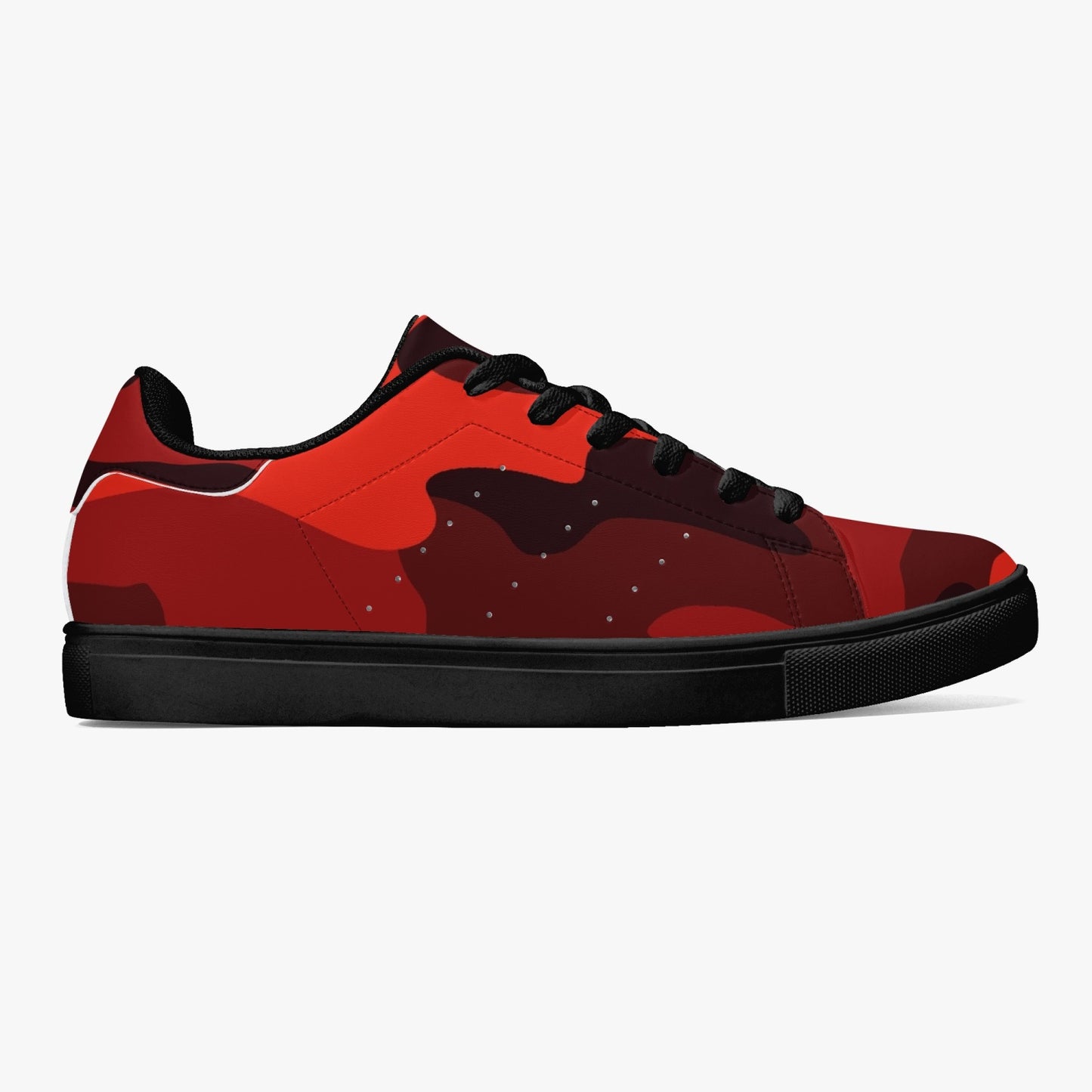 Camo Sneakers | Classic Low-Top Leather | Scarlet Red & Black