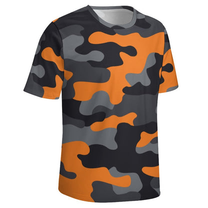 Camo Shirt | Orange, Gray & Black Camouflage T