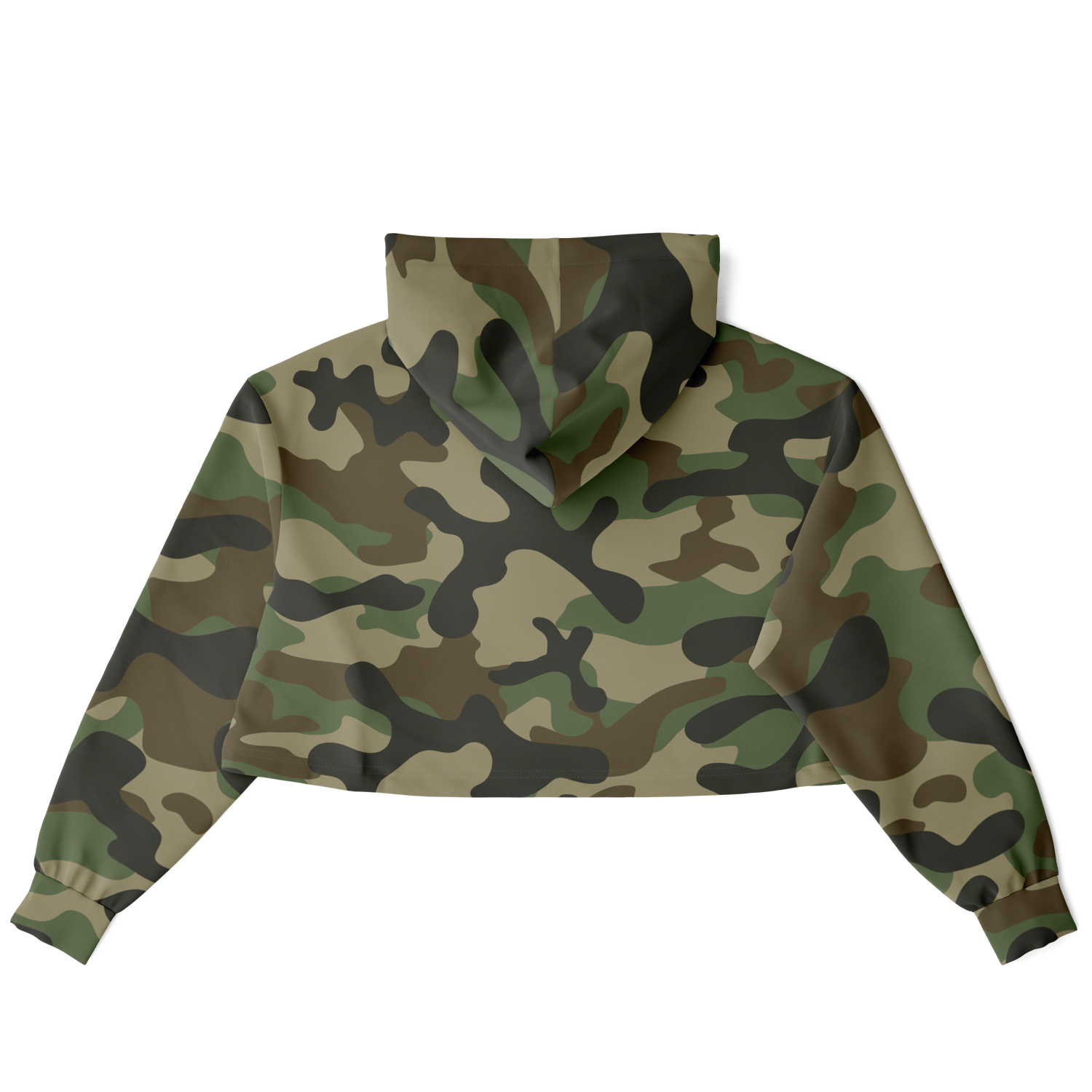 Cropped Hoodie For Women | Classic Green Camo