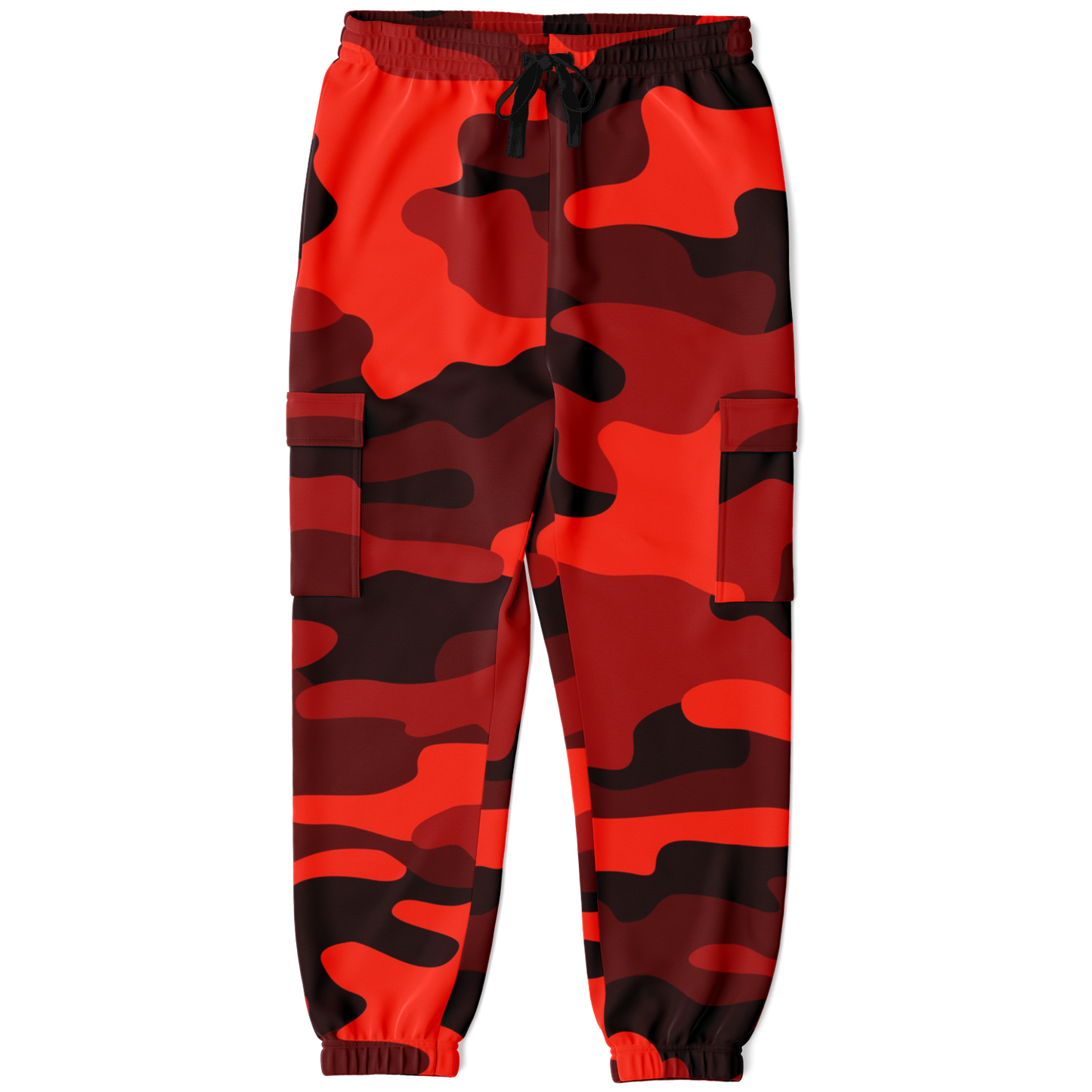 Camo Cargo Pants | Unisex | Scarlet Red & Black