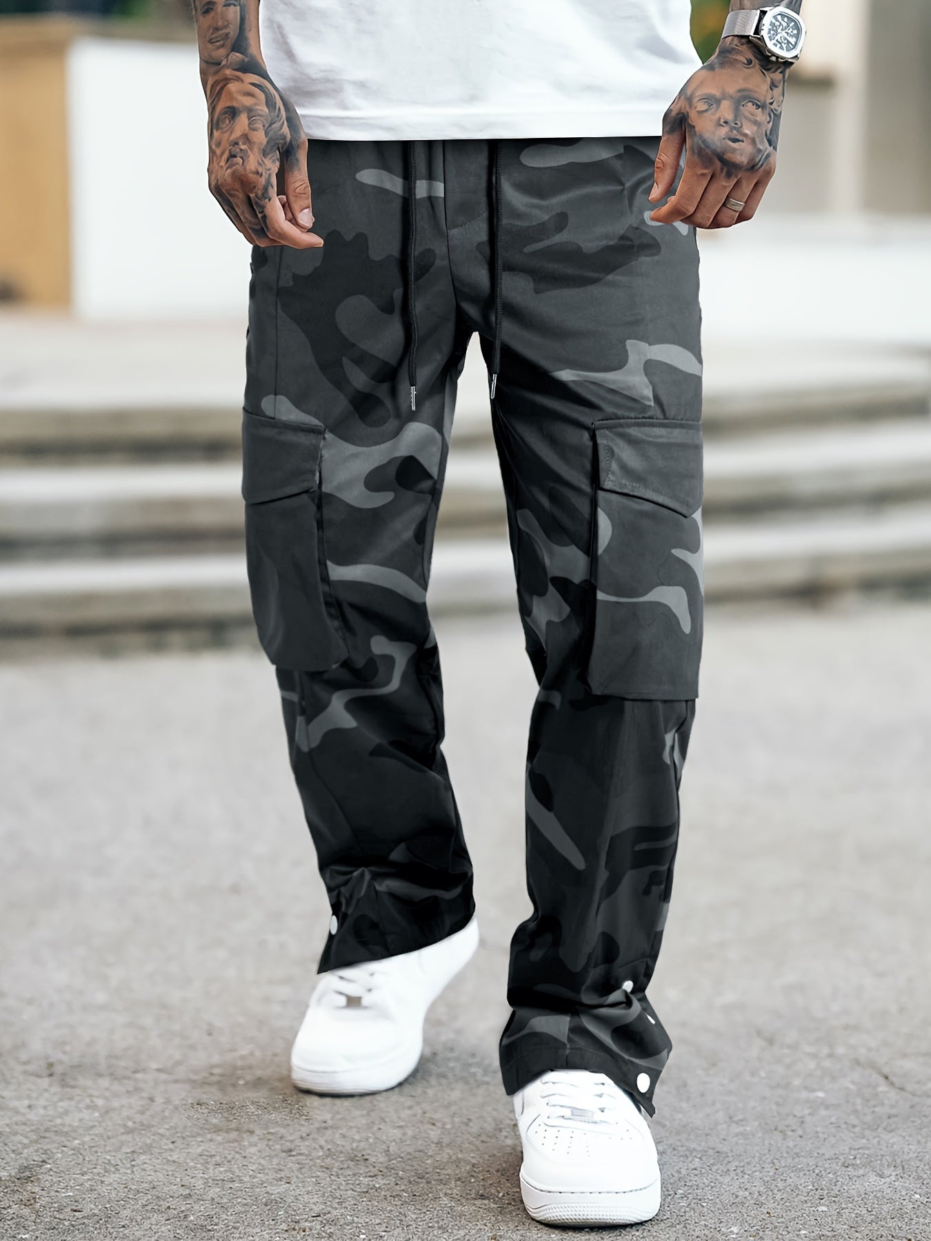 Men's Camouflage Overalls | Street Style in Green / Gray