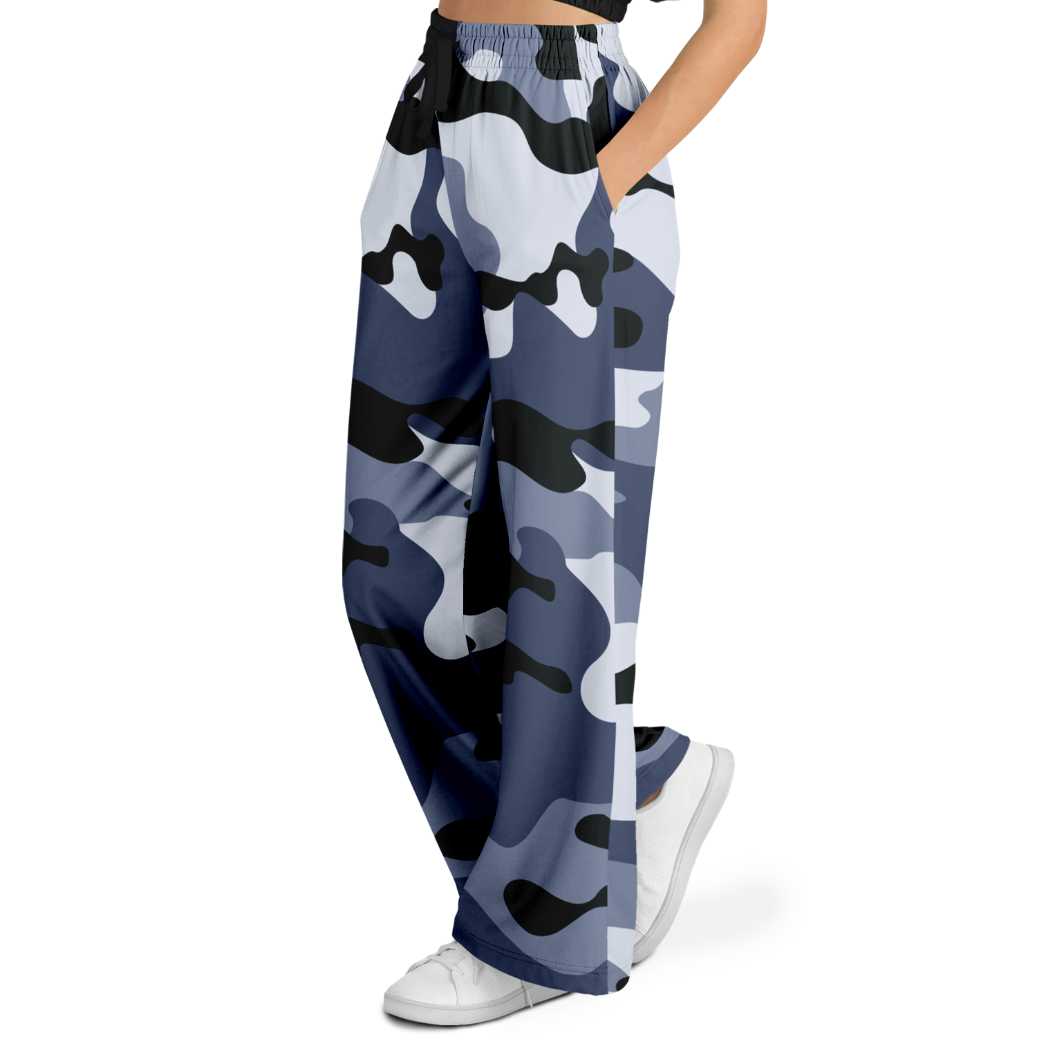 Camo Wide Leg Pants | Light Blue Camouflage