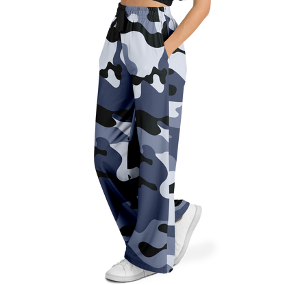 Camo Wide Leg Pants | Light Blue Camouflage