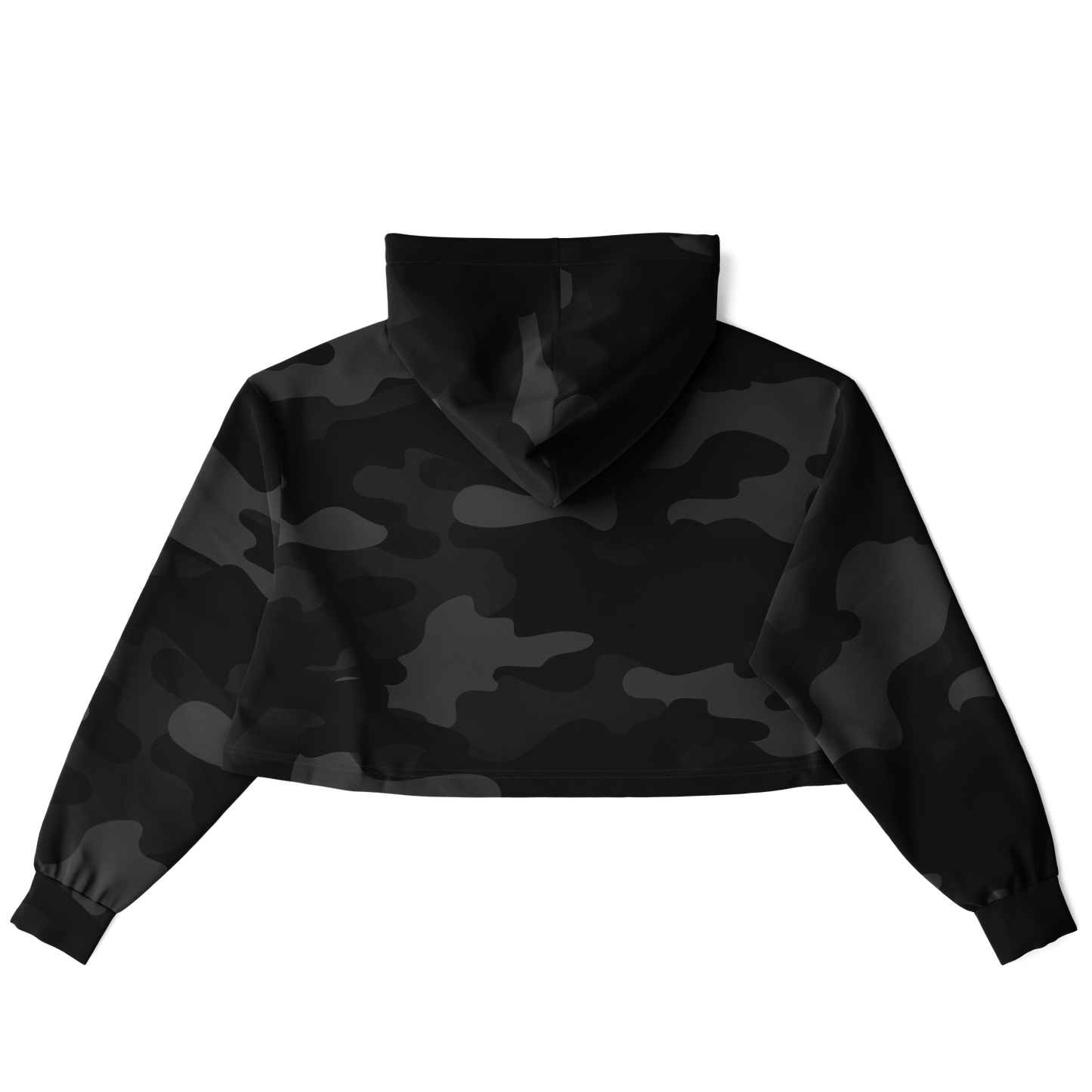 Cropped Hoodie For Women | Black Camouflage