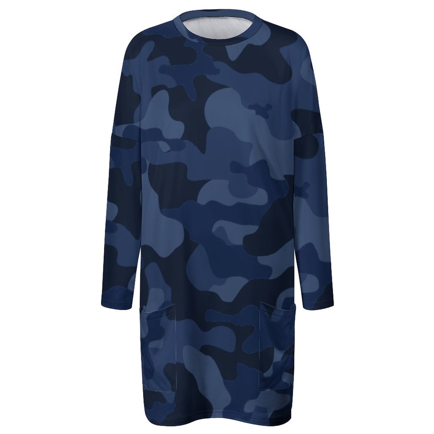 Camo Shirt | Loose Fit Long Sleeves | Deep Blue