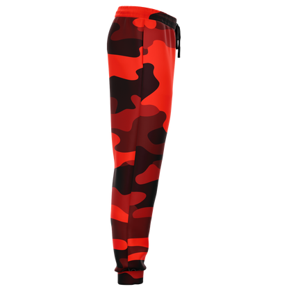 Camo Joggers | Unisex | Scarlet Red & Black