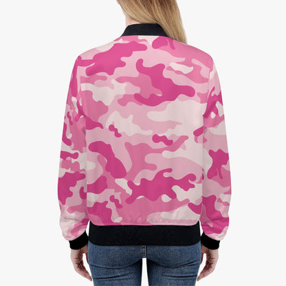 Women's Camo Bomber Jacket | Lavender Pink Camouflage