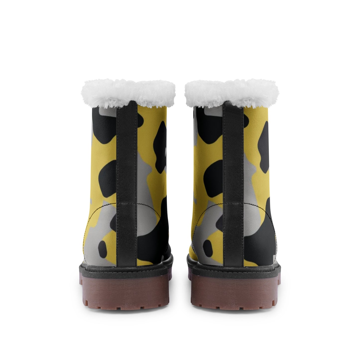 Snow Camo Boots | Yellow, Black, and Silver Camouflage