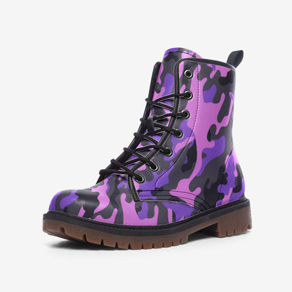 Pink Camo Boots | Lightweight Leather | Black & Indigo