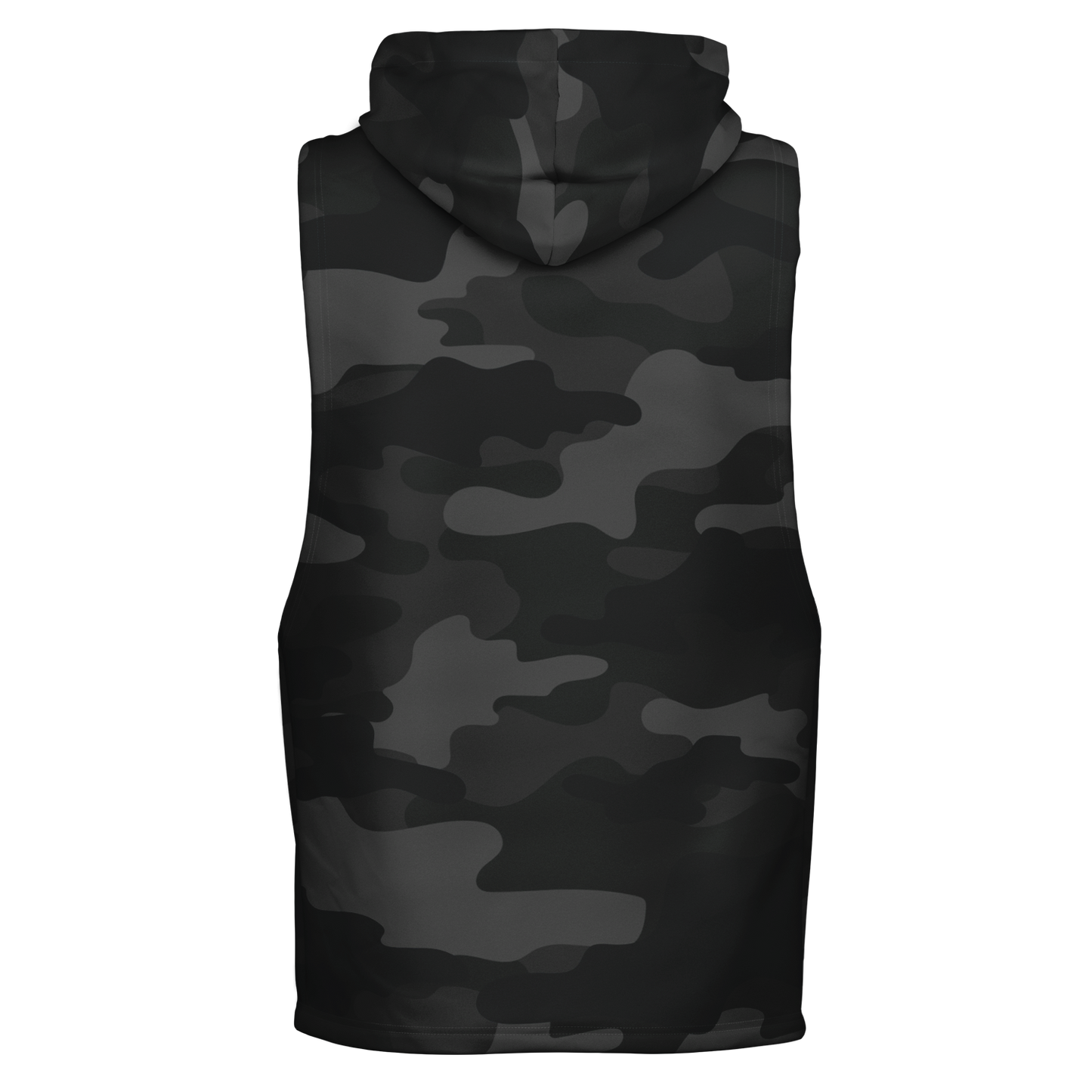 Sleeveless Hoodie | Black Camouflage