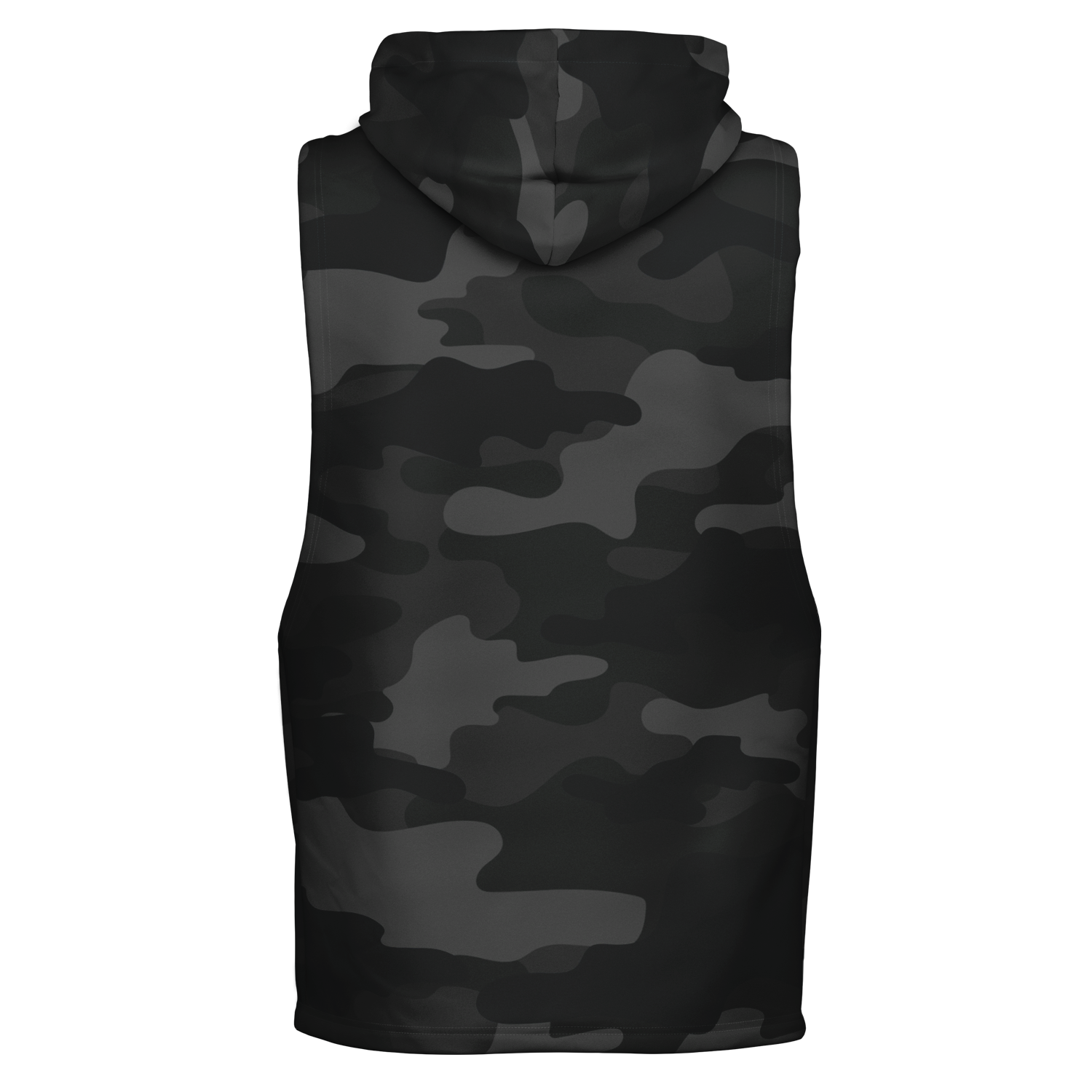 Sleeveless Hoodie | Black Camouflage