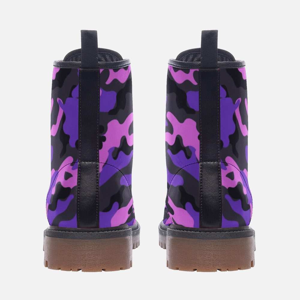 Pink Camo Boots | Lightweight Leather | Black & Indigo