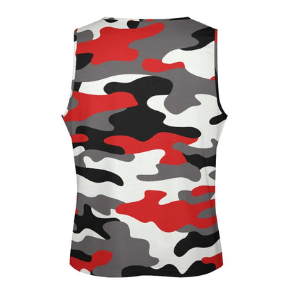 Camo Tank Top | Red, Black & White Camouflage