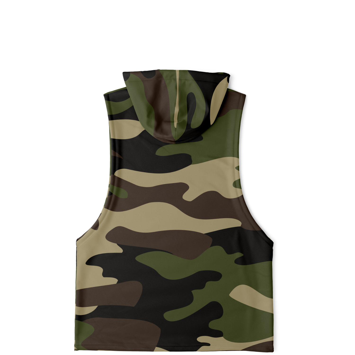 Sleeveless Hoodie | Classic Green Camouflage