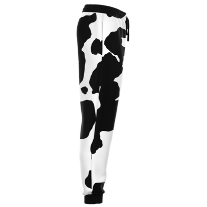 Camo Joggers | Unisex | Black & White Cow Camouflage