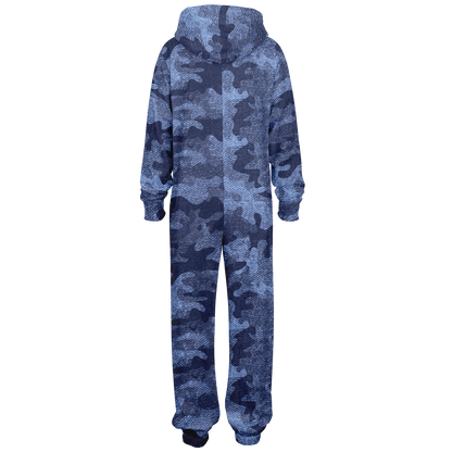 Camo Onesie | Denim Blue Camouflage