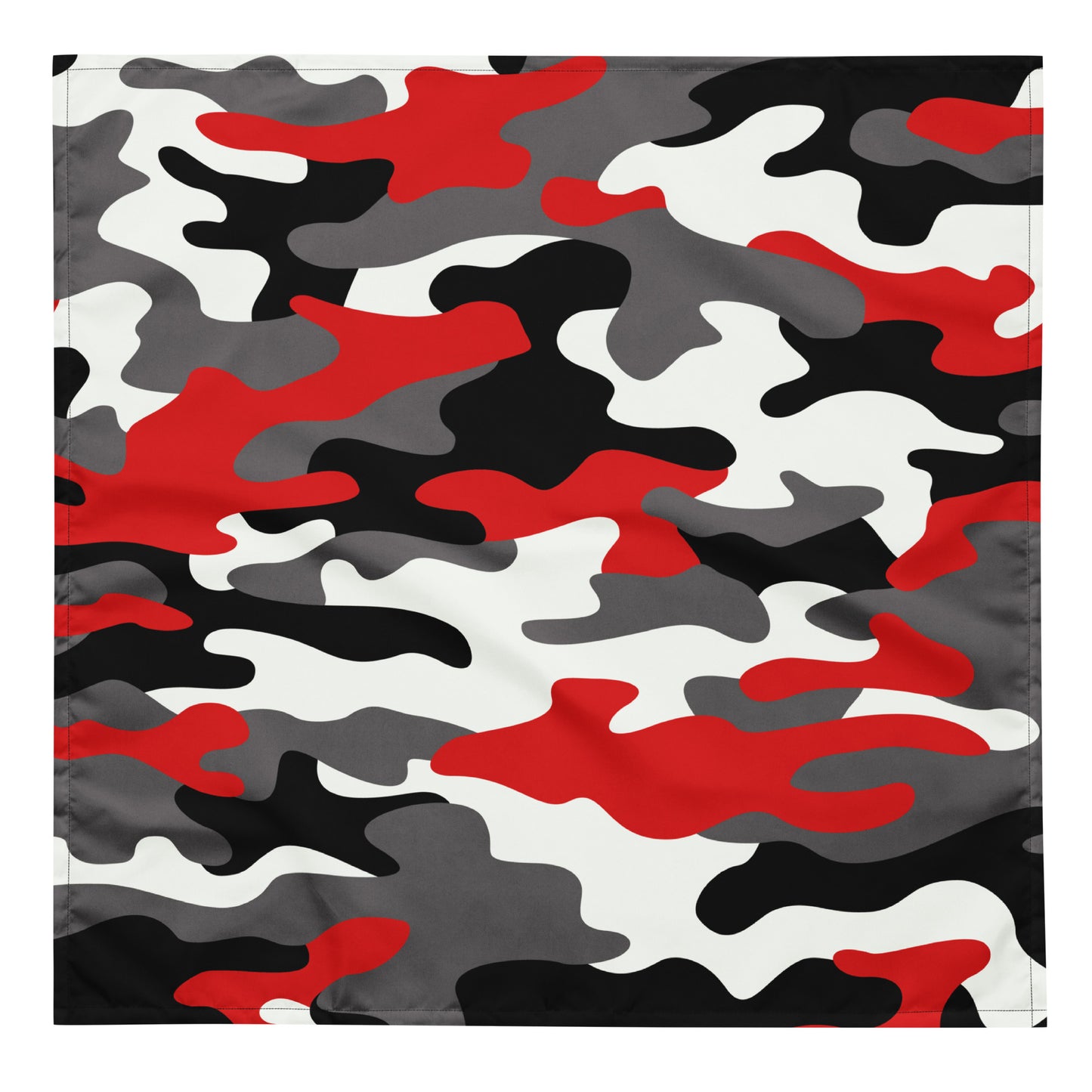 Camo Bandana | Red, Black & White Camouflage Print