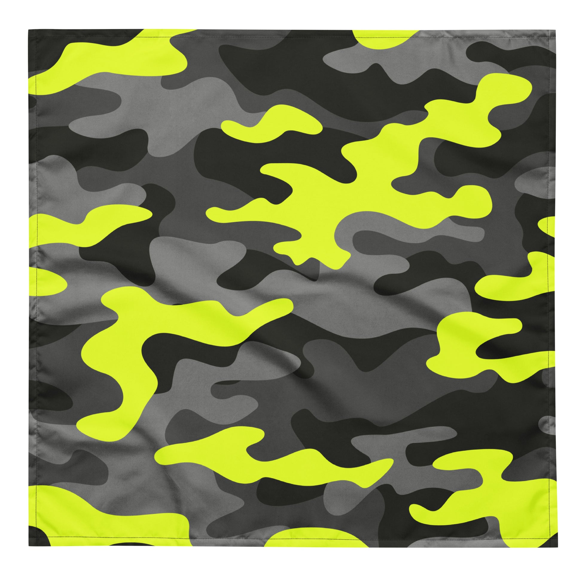 Camo Bandana | Black, Gray & Yellow Camouflage Print