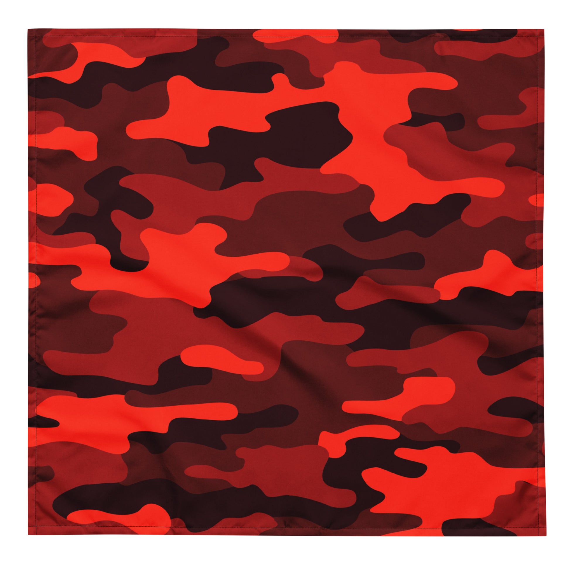 Camo Bandana | Scarlet Red & Black Camouflage Print