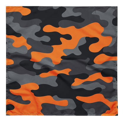 Camo Bandana | Orange, Gray & Black Camouflage