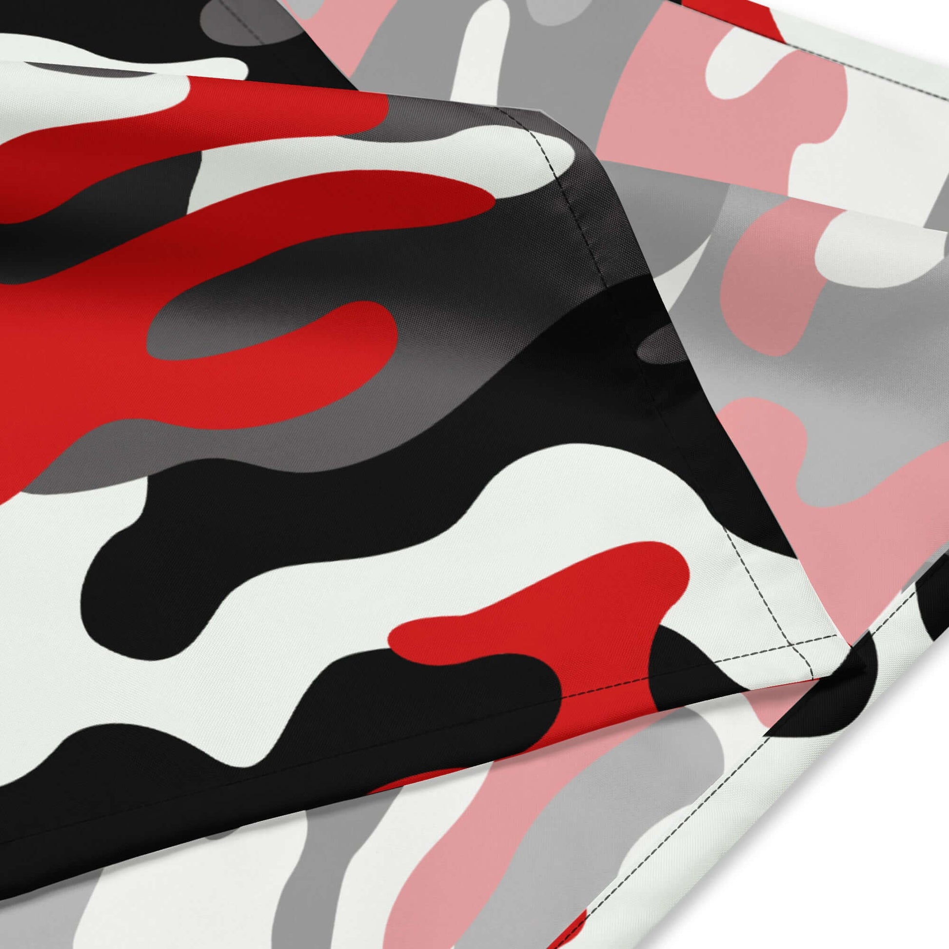 Camo Bandana | Red, Black & White Camouflage Print