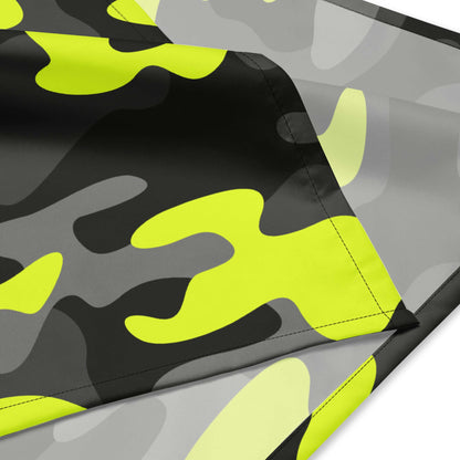 Camo Bandana | Black, Gray & Yellow Camouflage Print