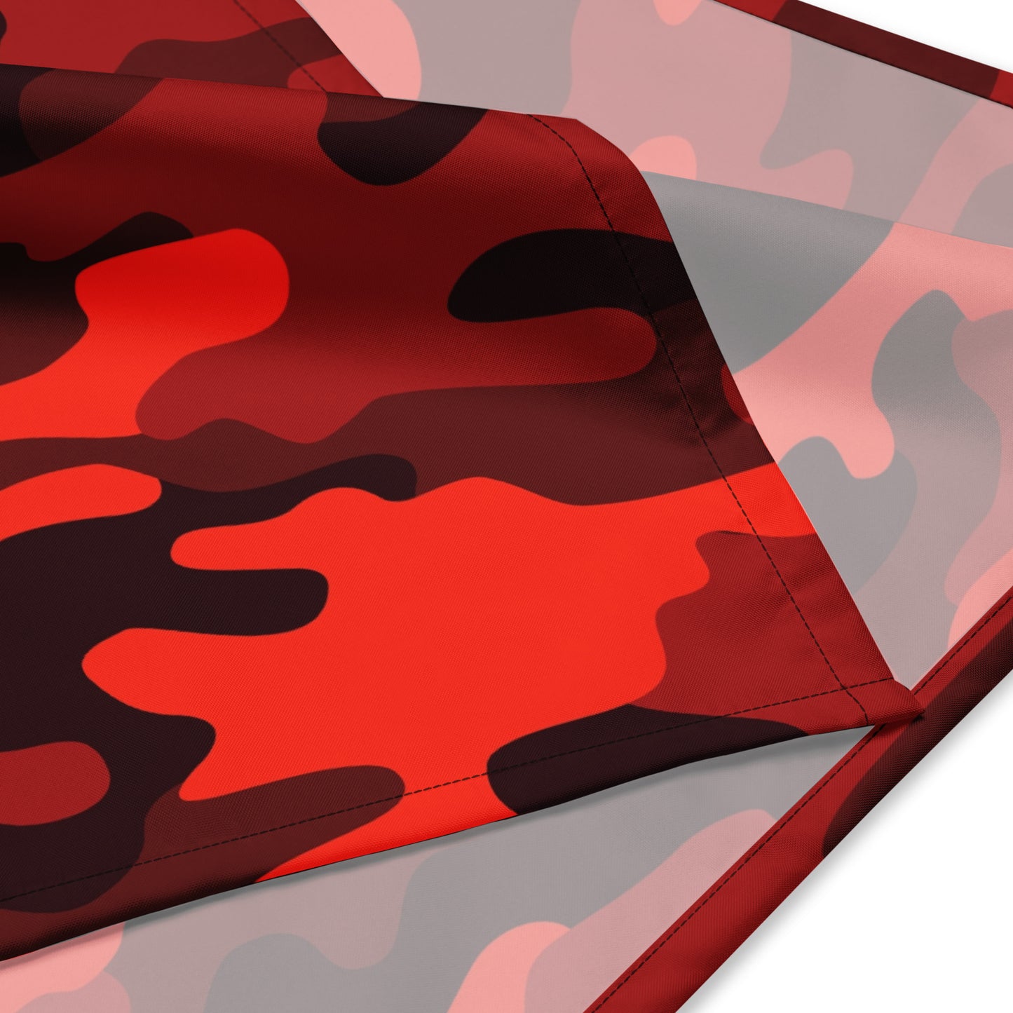 Camo Bandana | Scarlet Red & Black Camouflage Print